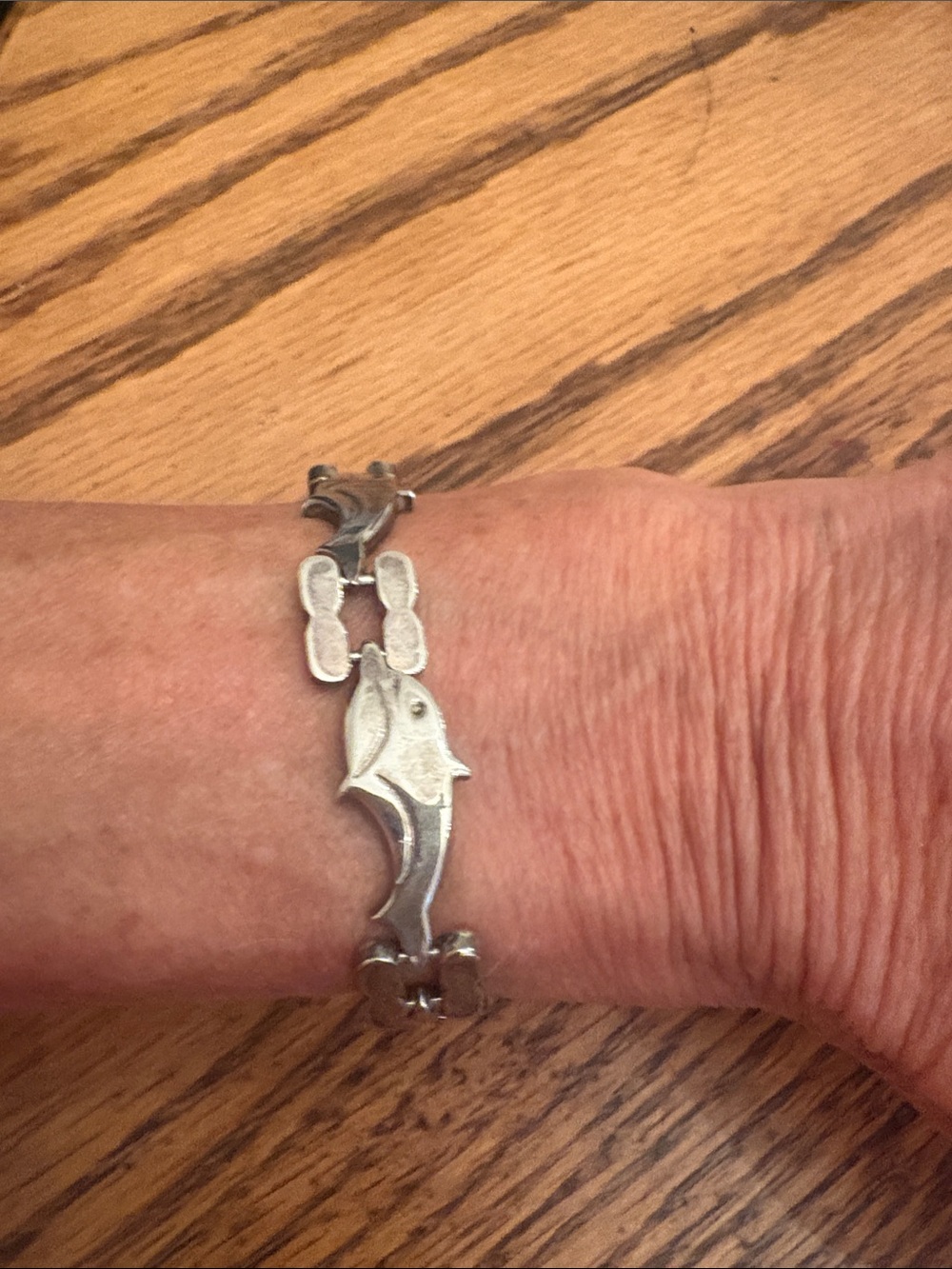 Silver Dolphin Link Bracelet - Women's Jewelry